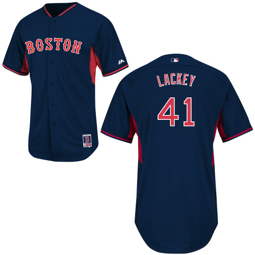 John Lackey #41 mlb Jersey-Boston Red Sox Women's Authentic 2014 Road Cool Base BP Navy Baseball Jersey